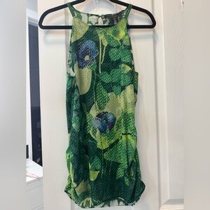 WHITE HOUSE BLACK MARKET Floral Green Reversible Women's blousy Tank
